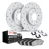 2512-55027 Geoperformance Drilled Brake Rotors w/5000 Advanced Brake Pads Kit & Hardware, 2003-2005 Ford/Lincoln/Mercury/Mazda,  - image 1