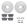 2512-58007 Geoperformance Drilled/Slotted Rotors w/5000 Advanced Brake Pads Kit & Hardware, 2003-2011 Acura/Honda, Position: Rea - image 1