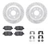 2512-58011 Geoperformance Drilled/Slotted Rotors w/5000 Advanced Brake Pads Kit & Hardware, 2005-2012 Acura/Honda, Position: Rea - image 1