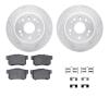 2512-58012 Geoperformance Drilled/Slotted Rotors w/5000 Advanced Brake Pads Kit & Hardware, 2004-2008 Acura/Honda, Position: Rea - image 1