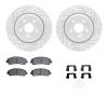 2512-58016 Geoperformance Drilled/Slotted Rotors w/5000 Advanced Brake Pads Kit & Hardware, 2015-2020 Acura/Honda, Position: Fro - image 1