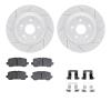 2512-58018 Geoperformance Drilled/Slotted Rotors w/5000 Advanced Brake Pads Kit & Hardware, 2015-2020 Acura/Honda, Position: Rea - image 1