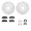 2512-58019 Geoperformance Drilled/Slotted Rotors w/5000 Advanced Brake Pads Kit & Hardware, 2017-2020 Acura/Honda, Position: Rea - image 1