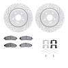 2512-58032 Geoperformance Drilled/Slotted Rotors w/5000 Advanced Brake Pads Kit & Hardware, 2014-2016 Acura/Honda, Position: Fro - image 1
