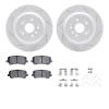 2512-58033 Geoperformance Drilled/Slotted Rotors w/5000 Advanced Brake Pads Kit & Hardware, 2014-2016 Acura/Honda, Position: Rea - image 1