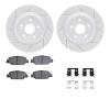 2512-58034 Geoperformance Drilled/Slotted Rotors w/5000 Advanced Brake Pads Kit & Hardware, Fits Select Acura/Honda, Position: R - image 1