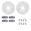 2512-59003 Geoperformance Drilled/Slotted Rotors w/5000 Advanced Brake Pads Kit & Hardware, 1988-1991 Acura/Honda, Position: Fro - image 1