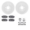 2512-59007 Geoperformance Drilled/Slotted Rotors w/5000 Advanced Brake Pads Kit & Hardware, 1990-1993 Acura/Honda, Position: Fro - image 1