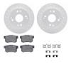 2512-59017 Geoperformance Drilled/Slotted Rotors w/5000 Advanced Brake Pads Kit & Hardware, 1992-1997 Acura/Honda, Position: Rea - image 1