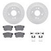 2512-59018 Geoperformance Drilled/Slotted Rotors w/5000 Advanced Brake Pads Kit & Hardware, 1997-1997 Acura/Honda, Position: Rea - image 1