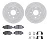2512-59020 Geoperformance Drilled/Slotted Rotors w/5000 Advanced Brake Pads Kit & Hardware, 1998-2002 Acura/Honda, Position: Fro - image 1