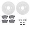 2512-59021 Geoperformance Drilled/Slotted Rotors w/5000 Advanced Brake Pads Kit & Hardware, 1997-2015 Acura/Honda, Position: Rea - image 1