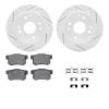 2512-59022 Geoperformance Drilled/Slotted Rotors w/5000 Advanced Brake Pads Kit & Hardware, 1998-2002 Acura/Honda, Position: Rea - image 1
