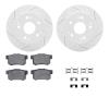 2512-59024 Geoperformance Drilled/Slotted Rotors w/5000 Advanced Brake Pads Kit & Hardware, 1997-2006 Acura/Honda, Position: Rea - image 1