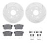 2512-59025 Geoperformance Drilled/Slotted Rotors w/5000 Advanced Brake Pads Kit & Hardware, 1998-2002 Acura/Honda, Position: Rea - image 1
