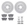 2512-59027 Geoperformance Drilled/Slotted Rotors w/5000 Advanced Brake Pads Kit & Hardware, 2000-2009 Acura/Honda, Position: Rea - image 1