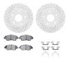 2512-59030 Geoperformance Drilled/Slotted Rotors w/5000 Advanced Brake Pads Kit & Hardware, 2011-2015 Acura/Honda, Position: Fro - image 1