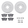 2512-59032 Geoperformance Drilled/Slotted Rotors w/5000 Advanced Brake Pads Kit & Hardware, 2001-2005 Acura/Honda, Position: Rea - image 1