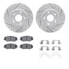 2512-59036 Geoperformance Drilled/Slotted Rotors w/5000 Advanced Brake Pads Kit & Hardware, 2013-2014 Acura/Honda, Position: Fro - image 1