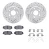 2512-59037 Geoperformance Drilled/Slotted Rotors w/5000 Advanced Brake Pads Kit & Hardware, 2003-2017 Acura/Honda, Position: Fro - image 1