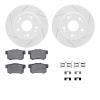 2512-59039 Geoperformance Drilled/Slotted Rotors w/5000 Advanced Brake Pads Kit & Hardware, 2011-2015 Acura/Honda, Position: Rea - image 1