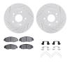 2512-59041 Geoperformance Drilled/Slotted Rotors w/5000 Advanced Brake Pads Kit & Hardware, 2012-2015 Acura/Honda, Position: Fro - image 1