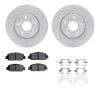 2512-59044 Geoperformance Drilled/Slotted Rotors w/5000 Advanced Brake Pads Kit & Hardware, Fits Select Acura/Honda, Position: F - image 1