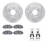 2512-59046 Geoperformance Drilled/Slotted Rotors w/5000 Advanced Brake Pads Kit & Hardware, 1997-2001 Acura/Honda, Position: Fro - image 1