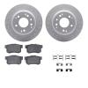 2512-59048 Geoperformance Drilled/Slotted Rotors w/5000 Advanced Brake Pads Kit & Hardware, 1995-1998 Acura/Honda, Position: Rea - image 1