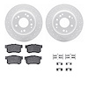 2512-59049 Geoperformance Drilled/Slotted Rotors w/5000 Advanced Brake Pads Kit & Hardware, 1991-1999 Multiple Makes/Models, Pos - image 1