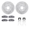 2512-59052 Geoperformance Drilled/Slotted Rotors w/5000 Advanced Brake Pads Kit & Hardware, 2003-2021 Acura/Honda, Position: Fro - image 1