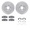 2512-59057 Geoperformance Drilled/Slotted Rotors w/5000 Advanced Brake Pads Kit & Hardware, 2003-2006 Acura/Honda, Position: Fro - image 1
