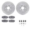 2512-59058 Geoperformance Drilled/Slotted Rotors w/5000 Advanced Brake Pads Kit & Hardware, 1999-2004 Acura/Honda, Position: Fro - image 1