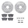 2512-59059 Geoperformance Drilled/Slotted Rotors w/5000 Advanced Brake Pads Kit & Hardware, 2002-2004 Acura/Honda, Position: Rea - image 1