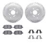 2512-59062 Geoperformance Drilled/Slotted Rotors w/5000 Advanced Brake Pads Kit & Hardware, 2001-2008 Acura/Honda, Position: Rea - image 1