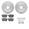 2512-59063 Geoperformance Drilled/Slotted Rotors w/5000 Advanced Brake Pads Kit & Hardware, 2007-2012 Acura/Honda, Position: Rea - image 1