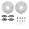2512-59065 Geoperformance Drilled/Slotted Rotors w/5000 Advanced Brake Pads Kit & Hardware, 2002-2015 Acura/Honda, Position: Fro - image 1
