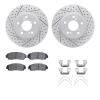 2512-59066 Geoperformance Drilled/Slotted Rotors w/5000 Advanced Brake Pads Kit & Hardware, 2005-2010 Acura/Honda, Position: Fro - image 1