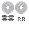 2512-59069 Geoperformance Drilled/Slotted Rotors w/5000 Advanced Brake Pads Kit & Hardware, 2003-2008 Acura/Honda, Position: Fro - image 1