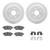 2512-59070 Geoperformance Drilled/Slotted Rotors w/5000 Advanced Brake Pads Kit & Hardware, 2005-2010 Acura/Honda, Position: Rea - image 1