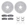 2512-59072 Geoperformance Drilled/Slotted Rotors w/5000 Advanced Brake Pads Kit & Hardware, 2007-2016 Acura/Honda, Position: Fro - image 1