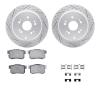 2512-59076 Geoperformance Drilled/Slotted Rotors w/5000 Advanced Brake Pads Kit & Hardware, 2005-2018 Acura/Honda, Position: Rea - image 1