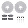 2512-59079 Geoperformance Drilled/Slotted Rotors w/5000 Advanced Brake Pads Kit & Hardware, 2012-2016 Acura/Honda, Position: Fro - image 1