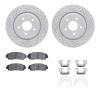 2512-59081 Geoperformance Drilled/Slotted Rotors w/5000 Advanced Brake Pads Kit & Hardware, Fits Select Acura/Honda, Position: F - image 1