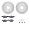 2512-59087 Geoperformance Drilled/Slotted Rotors w/5000 Advanced Brake Pads Kit & Hardware, Fits Select Acura/Honda, Position: R - image 1