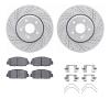 2512-59094 Geoperformance Drilled/Slotted Rotors w/5000 Advanced Brake Pads Kit & Hardware, Fits Select Acura/Honda, Position: F - image 1