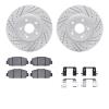 2512-59095 Geoperformance Drilled/Slotted Rotors w/5000 Advanced Brake Pads Kit & Hardware, Fits Select Acura/Honda, Position: F - image 1