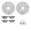 2512-59097 Geoperformance Drilled/Slotted Rotors w/5000 Advanced Brake Pads Kit & Hardware, Fits Select Acura/Honda, Position: F - image 1