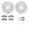 2512-59100 Geoperformance Drilled/Slotted Rotors w/5000 Advanced Brake Pads Kit & Hardware, 2007-2015 Acura/Honda, Position: Fro - image 1