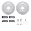 2512-59102 Geoperformance Drilled/Slotted Rotors w/5000 Advanced Brake Pads Kit & Hardware, 2007-2017 Acura/Honda, Position: Rea - image 1